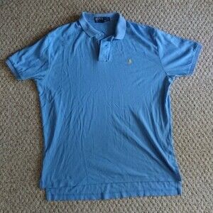 Polo Ralph Lauren Mens Light Blue Polo Shirt Large